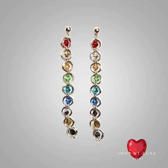Ride The Rainbow Crystal Earrings - Picture 2 of 3